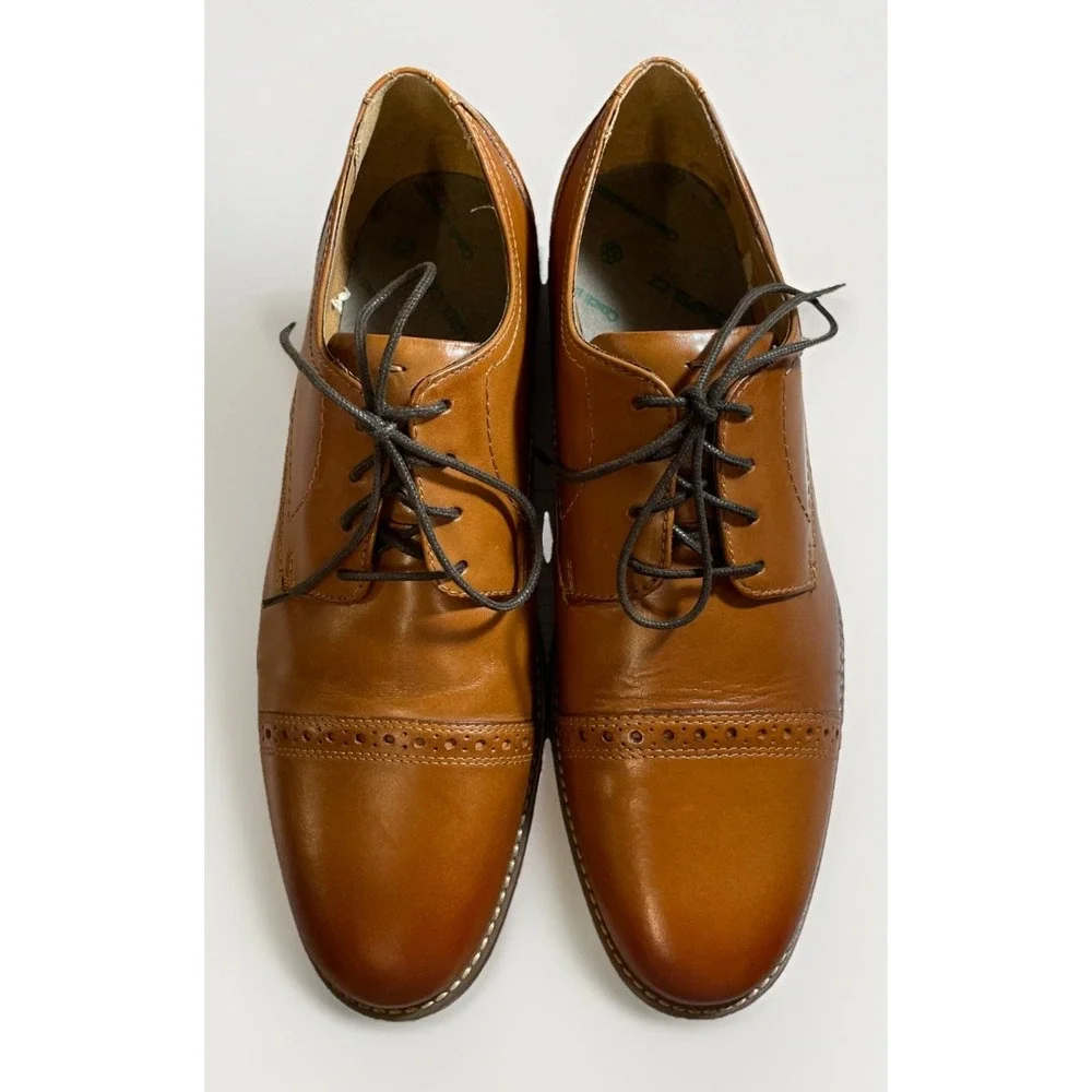 Nunn Bush Norcross Cap Toe Oxford Cognac Men's Size 12 M‎ No Insoles Lace Up EUC